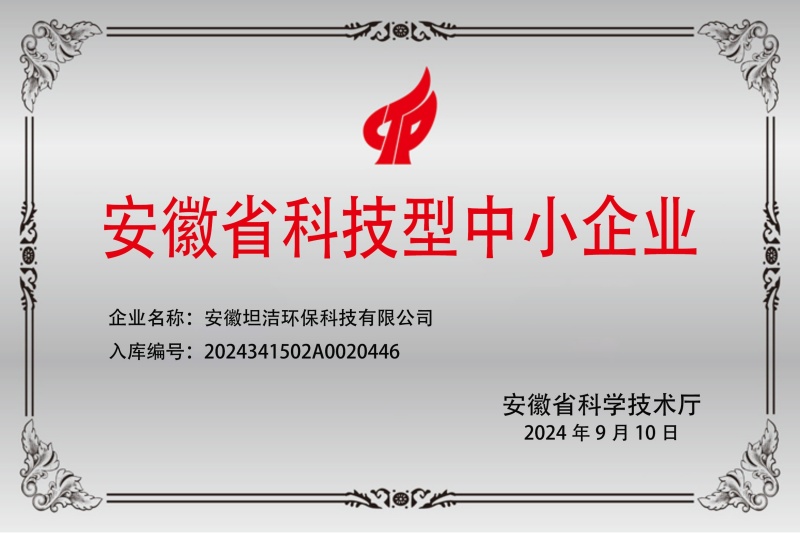 乐山安徽科技型中小企业证书